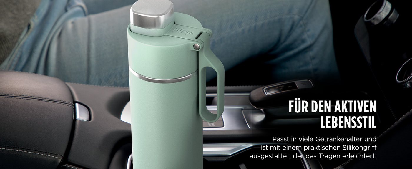 NINJA Isolierflasche Ninja Thirsti Reiseflasche – 530 ml DW1801EUU / 700 ml DW2401EUU, Getränke bleiben 24 Stunden kalt, 12 Stunden heiß, Eis hält 2 Tage – Bild 4 von 5