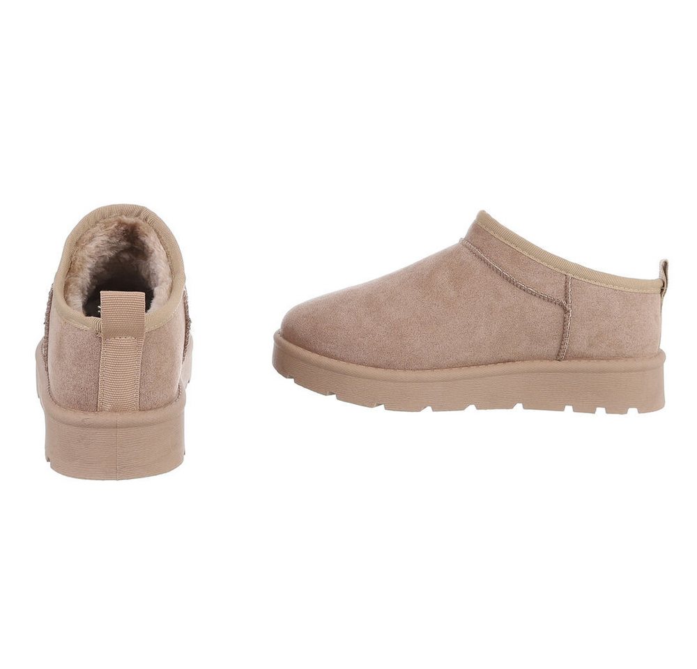 Ital-Design Bequeme Damenfreizeitschuhe mit praktischem Design Snowboots (90624808) Flach Plateaustiefeletten in Hellbraun – Bild 5 von 5
