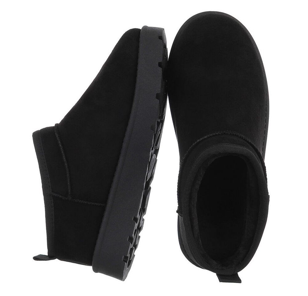 Ital-Design Bequeme Damenfreizeitschuhe mit praktischem Design Snowboots (90624827) Flach Plateaustiefeletten in Schwarz – Bild 2 von 5