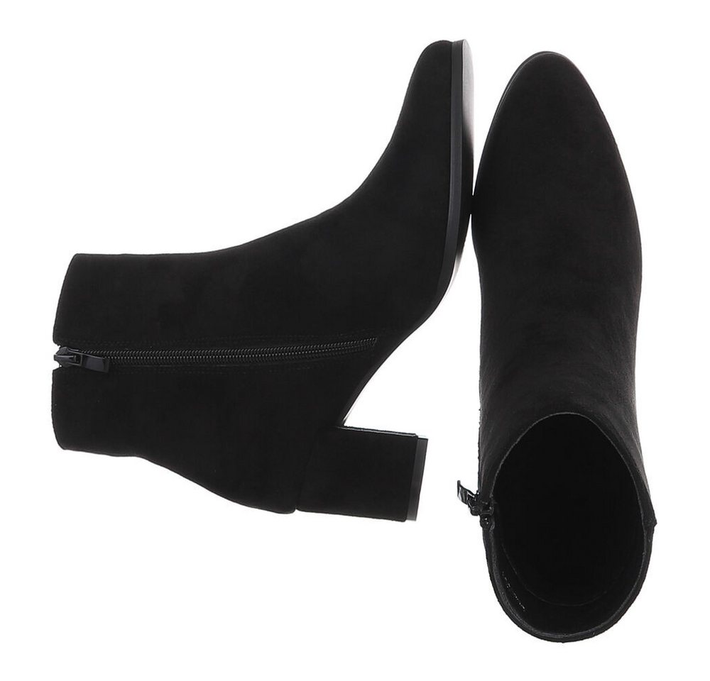Ital-Design Damen Ankle Boot mit Blockabsatz und Schlupfdesign Stiefelette (92002567) Blockabsatz Stiefeletten in Schwarz – Bild 2 von 5