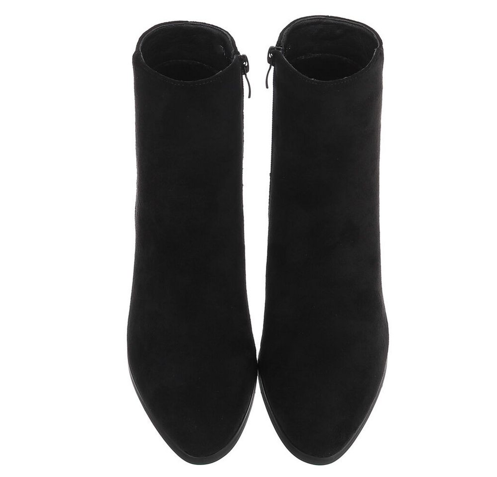 Ital-Design Damen Ankle Boot mit Blockabsatz und Schlupfdesign Stiefelette (92002567) Blockabsatz Stiefeletten in Schwarz – Bild 4 von 5