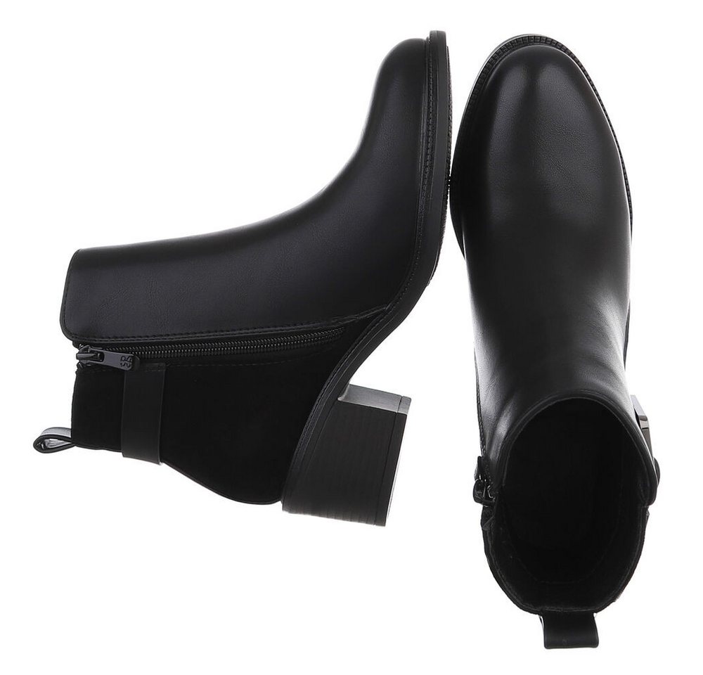 Ital-Design Damen Ankle-Boot mit Blockabsatz und Zierschnalle Stiefelette (92269327) Blockabsatz Stiefeletten in Schwarz – Bild 2 von 5