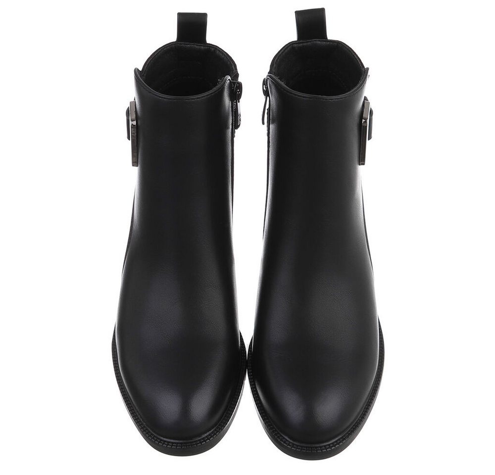 Ital-Design Damen Ankle-Boot mit Blockabsatz und Zierschnalle Stiefelette (92269327) Blockabsatz Stiefeletten in Schwarz – Bild 4 von 5