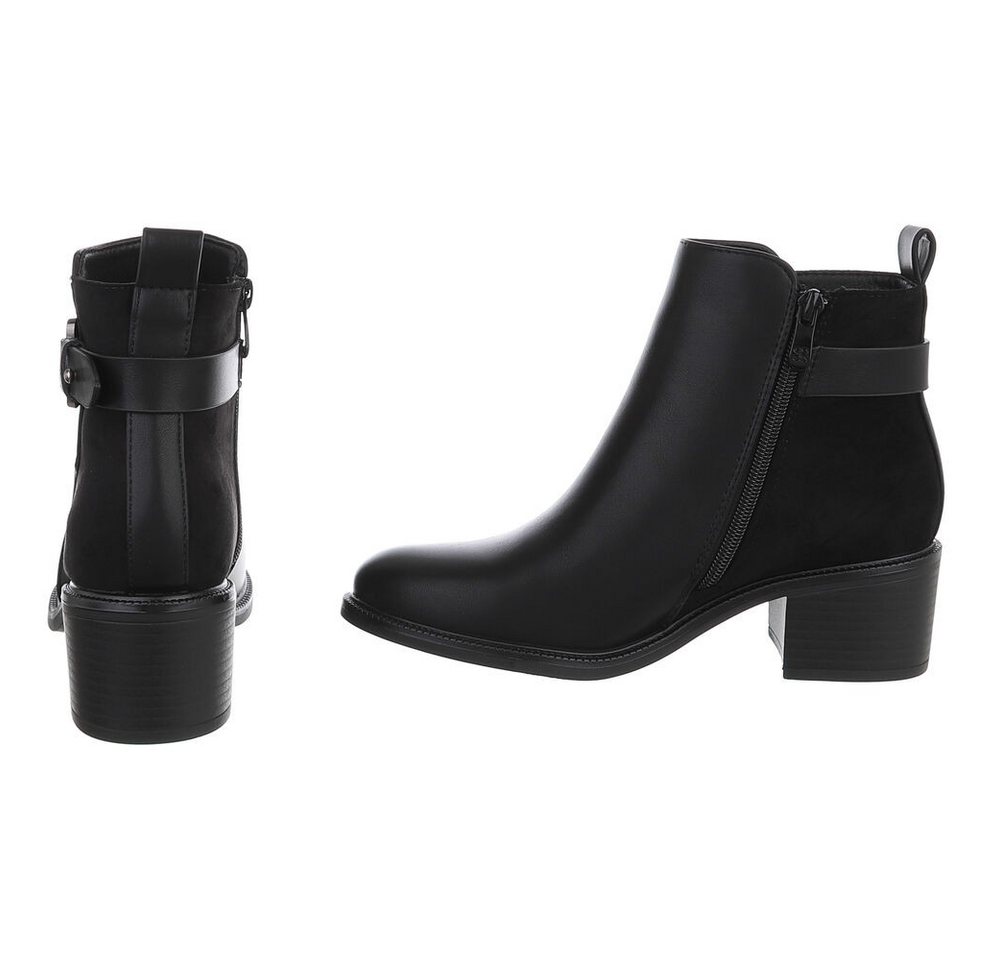 Ital-Design Damen Ankle-Boot mit Blockabsatz und Zierschnalle Stiefelette (92269327) Blockabsatz Stiefeletten in Schwarz – Bild 5 von 5