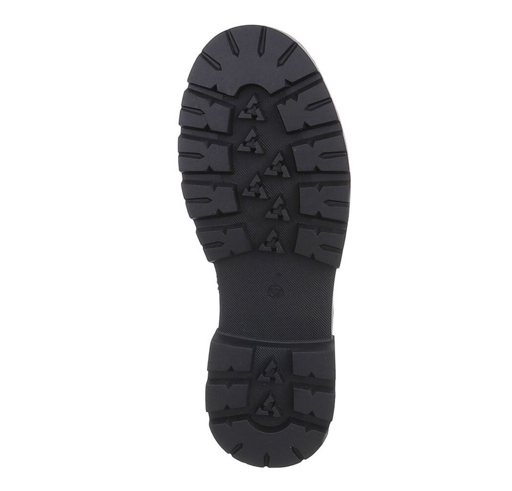 Ital-Design Damen Freizeit Plateaustiefelette (87417757) Blockabsatz Stiefeletten in Schwarz – Bild 3 von 5