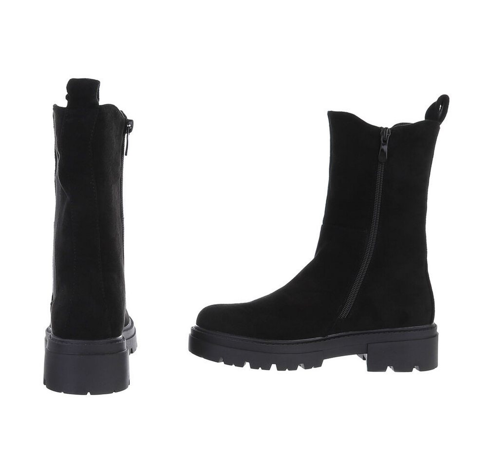 Ital-Design Damen Freizeit Plateaustiefelette (87417757) Blockabsatz Stiefeletten in Schwarz – Bild 5 von 5