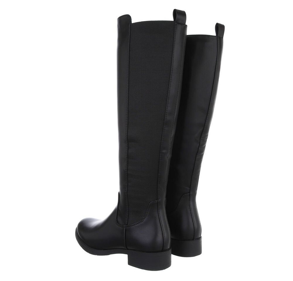 Ital-Design Damen Freizeit Stiefel (85080978) Blockabsatz Flache Stiefel in Schwarz – Bild 3 von 4