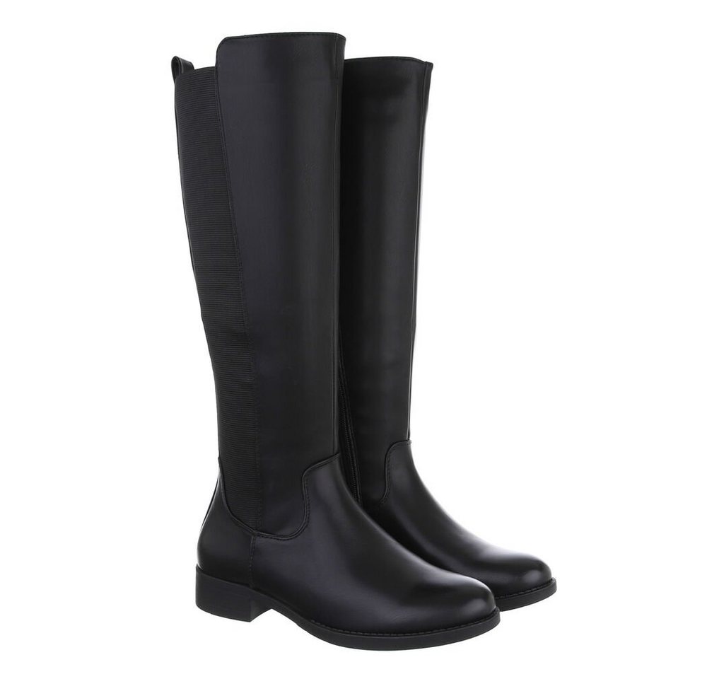 Ital-Design Damen Freizeit Stiefel (85080978) Blockabsatz Flache Stiefel in Schwarz – Bild 4 von 4