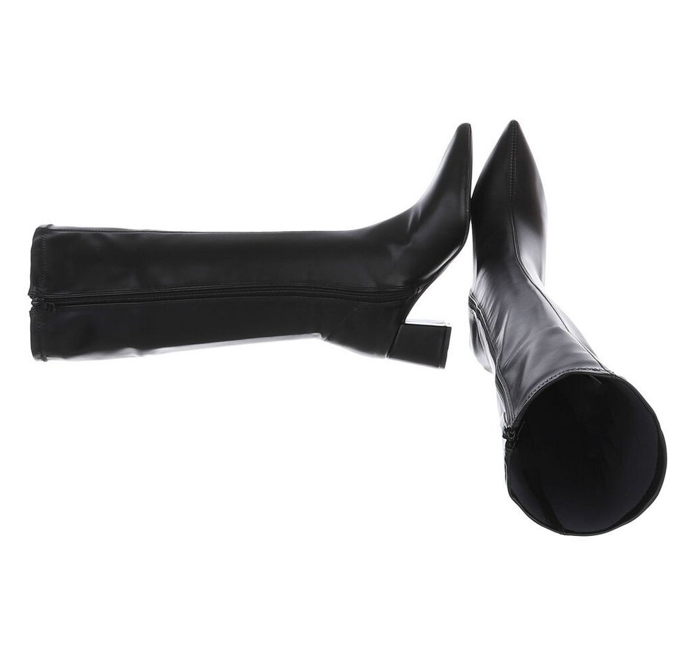 Ital-Design Damen Langschaftstiefel mit Blockabsatz, knielang Stiefel (92214190) Blockabsatz Stiefel in Schwarz – Bild 2 von 5