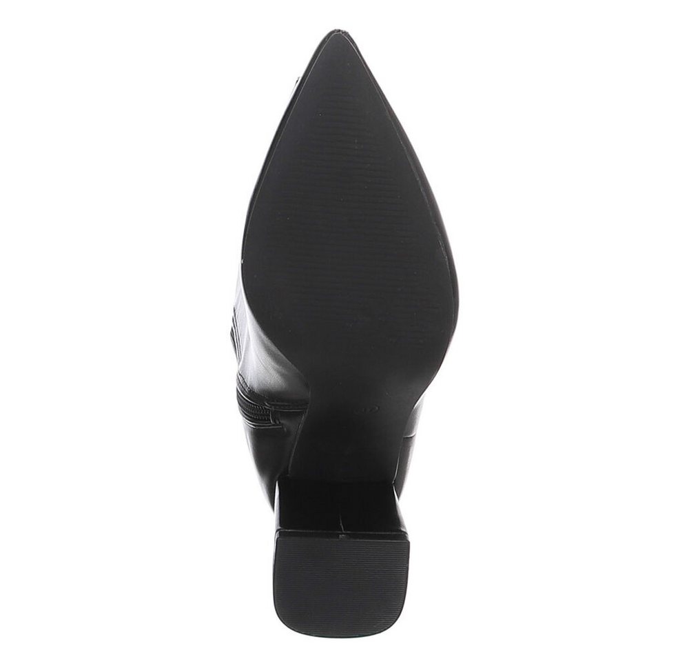 Ital-Design Damen Langschaftstiefel mit Blockabsatz, knielang Stiefel (92214190) Blockabsatz Stiefel in Schwarz – Bild 3 von 5