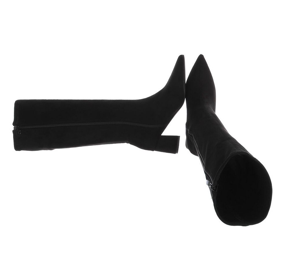 Ital-Design Damen Langschaftstiefel mit Blockabsatz, knielang Stiefel (92214210) Blockabsatz Stiefel in Schwarz – Bild 2 von 5