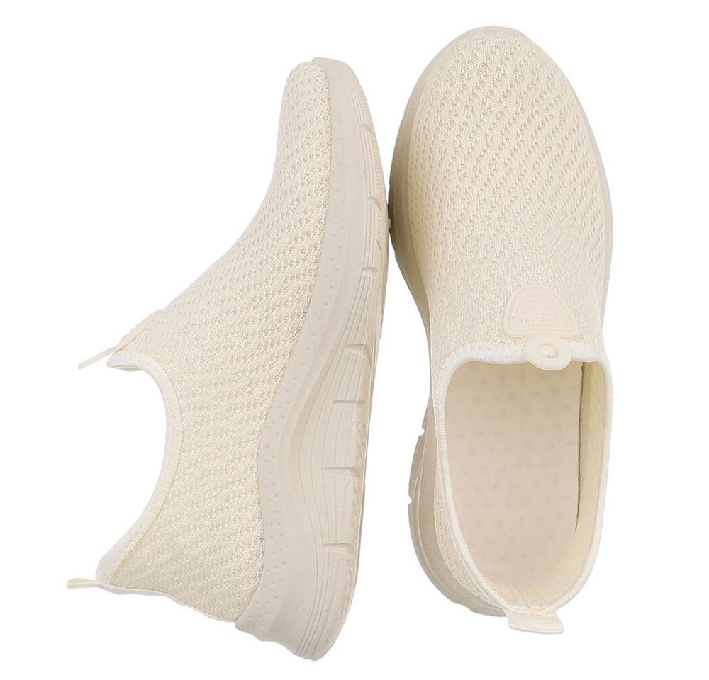 Ital-Design Damen Low-Top Freizeit Slipper (88851298) Keilabsatz/Wedge Sneakers Low in Beige – Bild 2 von 5