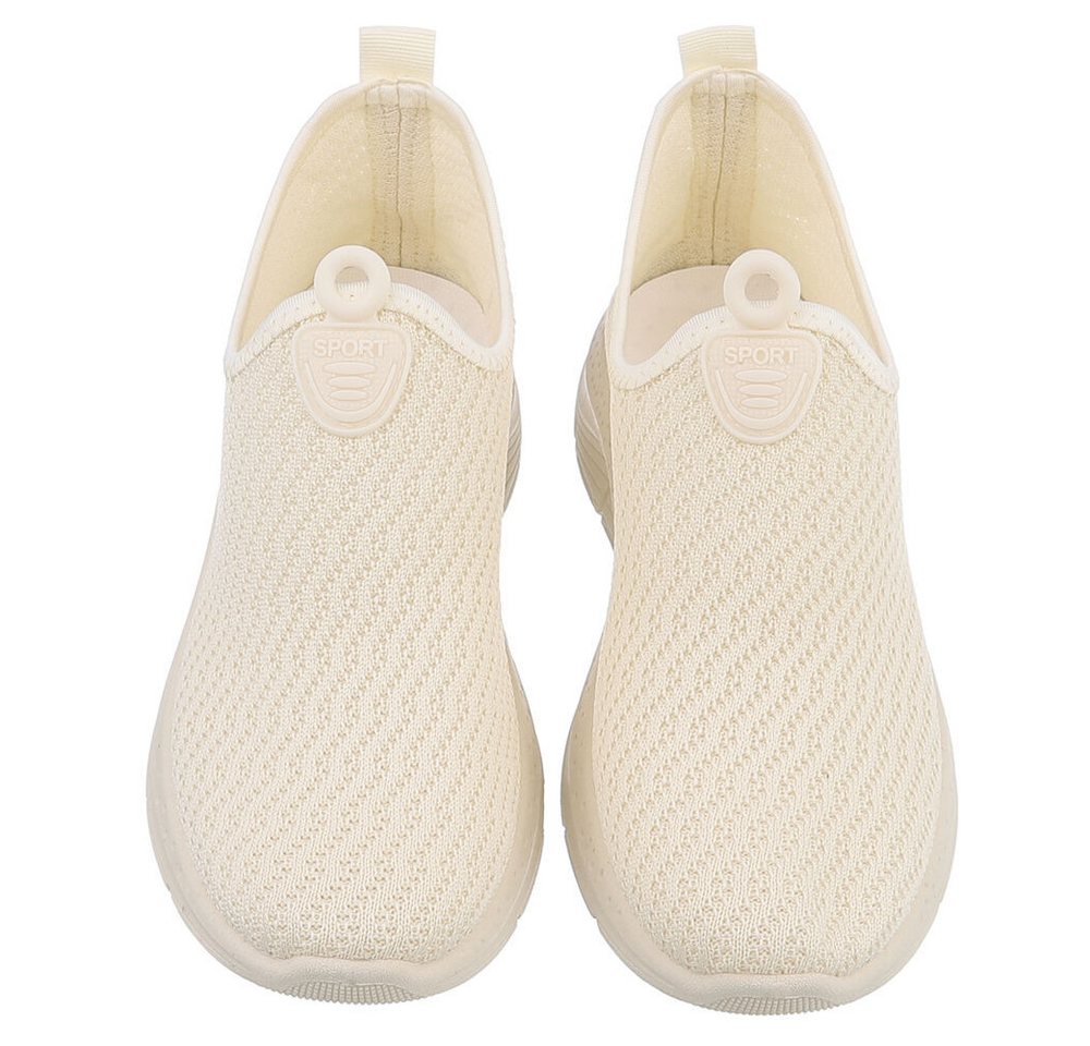 Ital-Design Damen Low-Top Freizeit Slipper (88851298) Keilabsatz/Wedge Sneakers Low in Beige – Bild 4 von 5