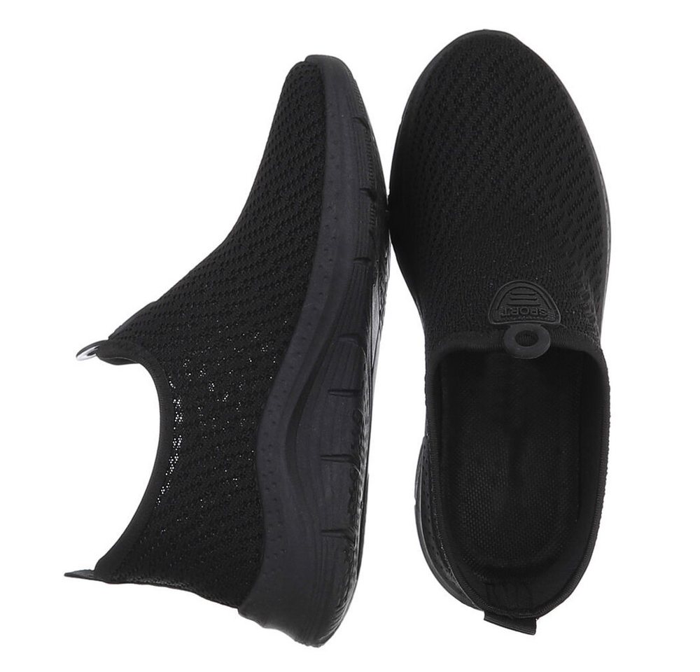 Ital-Design Damen Low-Top Freizeit Slipper (88851311) Keilabsatz/Wedge Sneakers Low in Schwarz – Bild 2 von 5
