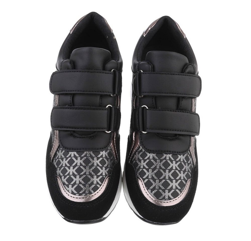 Ital-Design Damen Low-Top Freizeit Sneaker (85698454) Keilabsatz/Wedge Sneakers Low in Schwarz – Bild 4 von 4