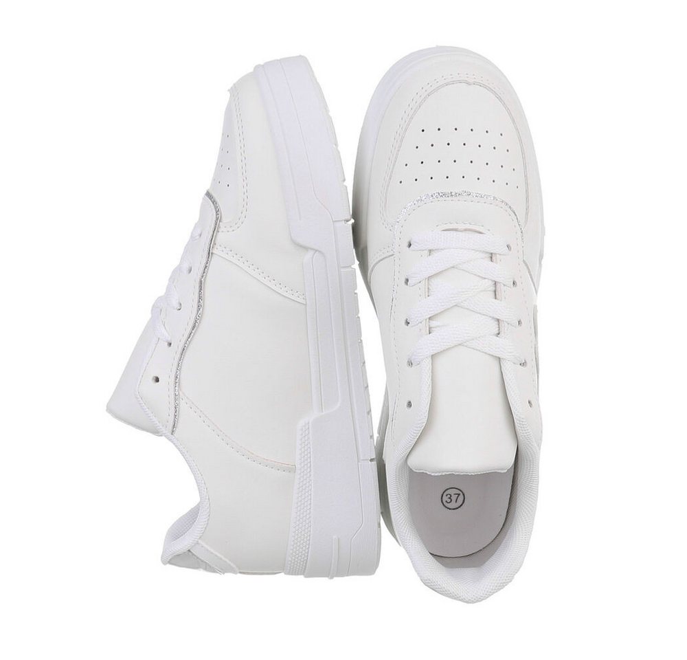 Ital-Design Damen Low-Top Freizeit Sneaker (86188026) Keilabsatz/Wedge Sneakers Low in Weiß – Bild 5 von 5