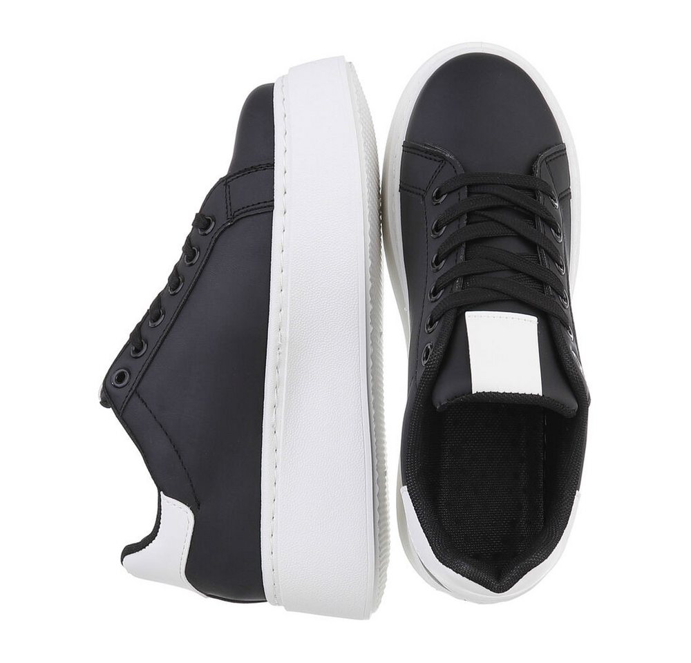 Ital-Design Damen Low-Top Freizeit Sneaker (87531721) Keilabsatz/Wedge Sneakers Low in Schwarz – Bild 2 von 5