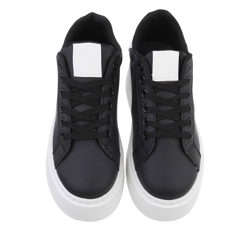 Ital-Design Damen Low-Top Freizeit Sneaker (87531721) Keilabsatz/Wedge Sneakers Low in Schwarz – Bild 4 von 5