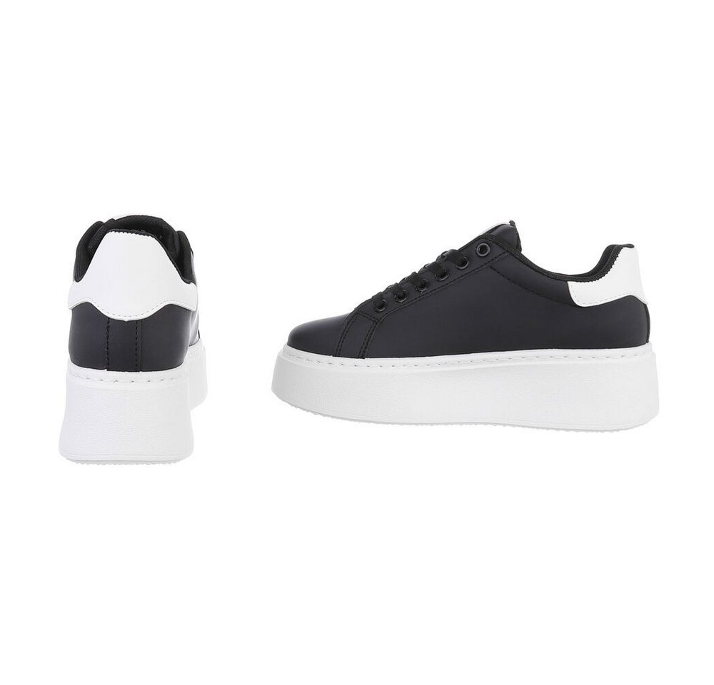 Ital-Design Damen Low-Top Freizeit Sneaker (87531721) Keilabsatz/Wedge Sneakers Low in Schwarz – Bild 5 von 5