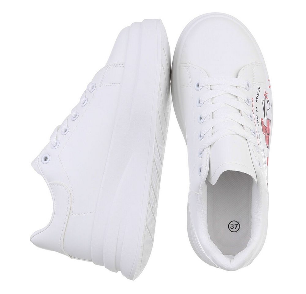 Ital-Design Damen Low-Top Freizeit Sneaker (88519147) Flach Sneakers Low in Weiß – Bild 2 von 5