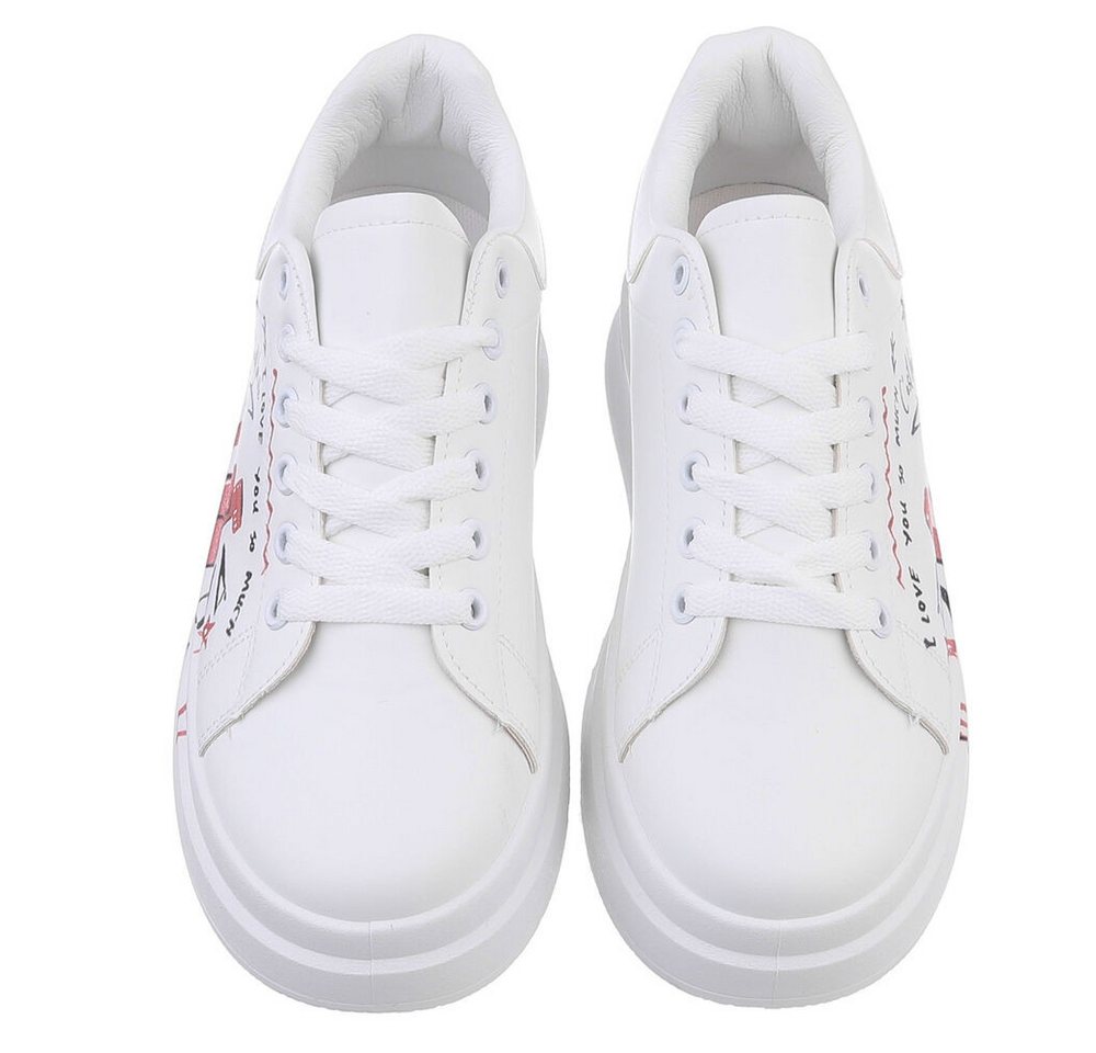Ital-Design Damen Low-Top Freizeit Sneaker (88519147) Flach Sneakers Low in Weiß – Bild 4 von 5