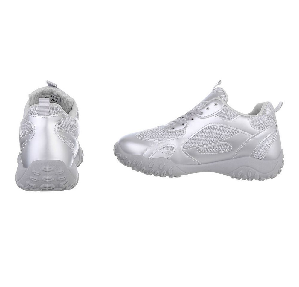 Ital-Design Damen Low-Top Freizeit Sneaker (88828406) Keilabsatz/Wedge Sneakers Low in Silber – Bild 5 von 5