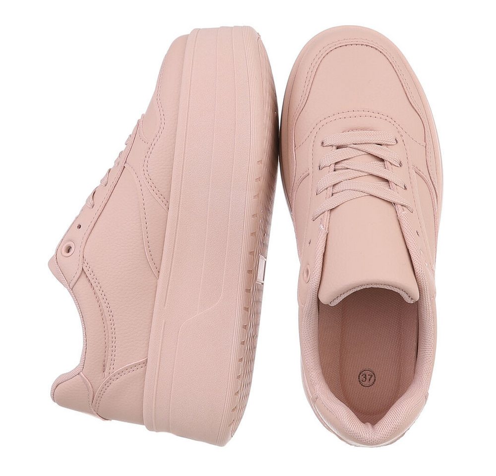 Ital-Design Damen Low-Top Freizeit Sneaker (88828682) Keilabsatz/Wedge Sneakers Low in Altrosa – Bild 2 von 5