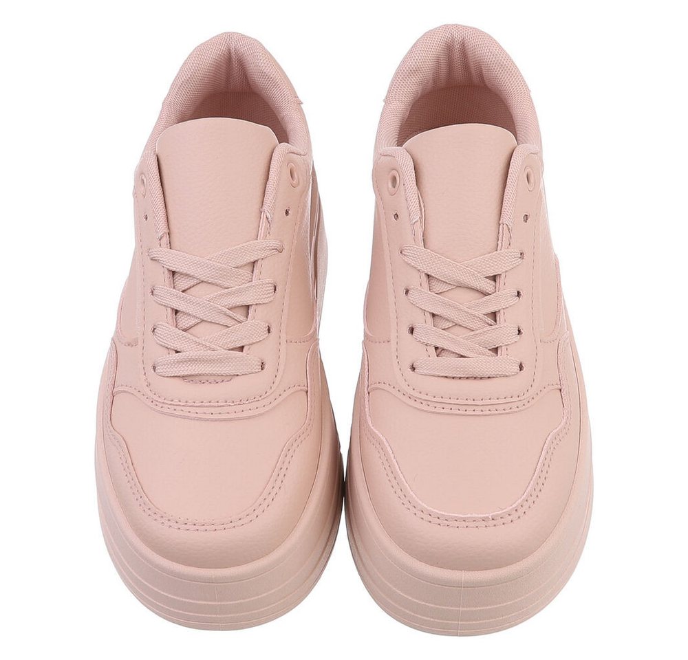 Ital-Design Damen Low-Top Freizeit Sneaker (88828682) Keilabsatz/Wedge Sneakers Low in Altrosa – Bild 4 von 5