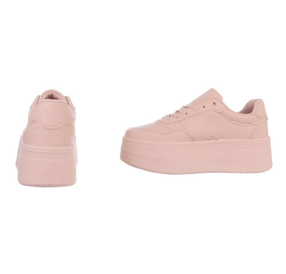 Ital-Design Damen Low-Top Freizeit Sneaker (88828682) Keilabsatz/Wedge Sneakers Low in Altrosa – Bild 5 von 5