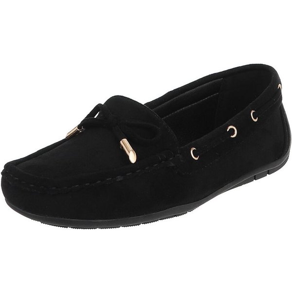 Ital-Design Damen Mokassin mit elegantem Design und optimalem Komfort Slipper (91261000) Flach Mokassins in Schwarz