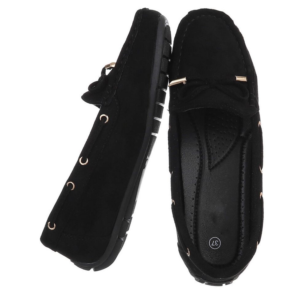 Ital-Design Damen Mokassin mit elegantem Design und optimalem Komfort Slipper (91261000) Flach Mokassins in Schwarz – Bild 2 von 5