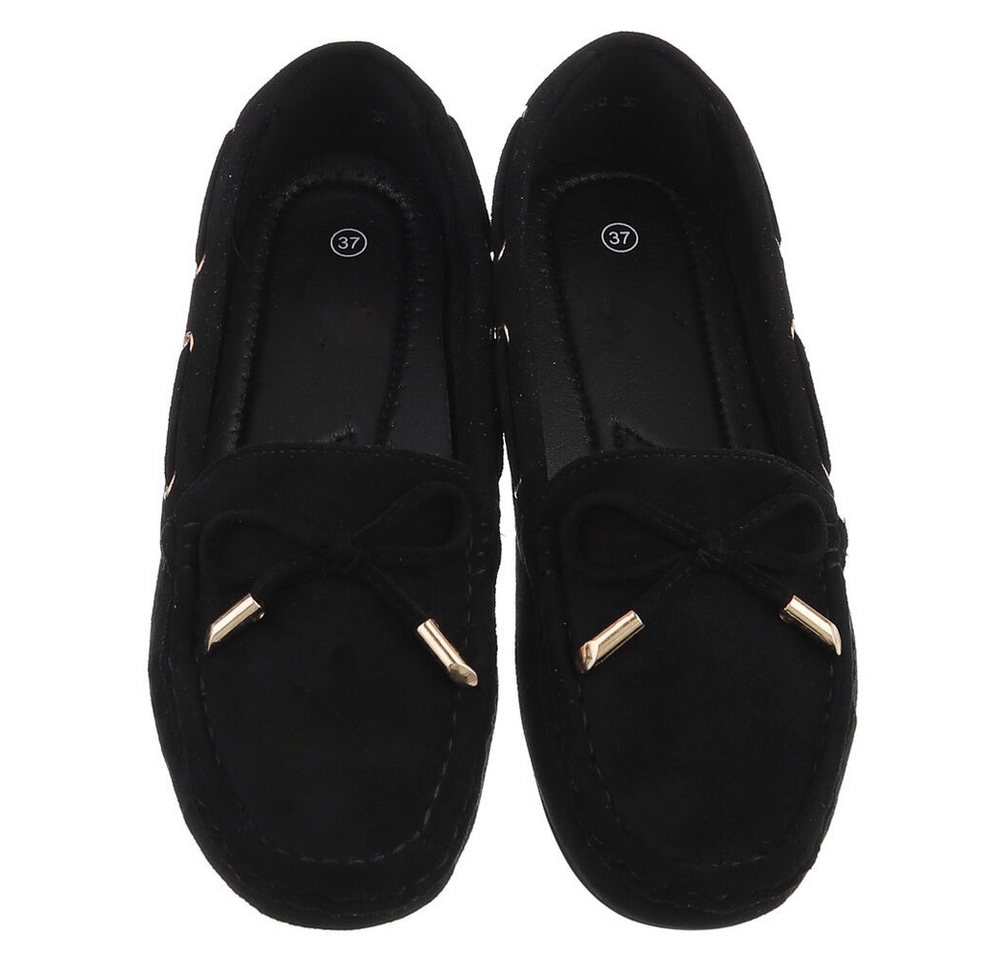 Ital-Design Damen Mokassin mit elegantem Design und optimalem Komfort Slipper (91261000) Flach Mokassins in Schwarz – Bild 4 von 5