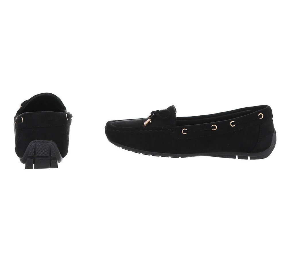 Ital-Design Damen Mokassin mit elegantem Design und optimalem Komfort Slipper (91261000) Flach Mokassins in Schwarz – Bild 5 von 5