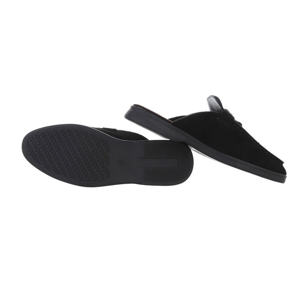 Ital-Design Damen Mules Freizeit Pantolette (86187994) Blockabsatz Pantoletten in Schwarz – Bild 2 von 5