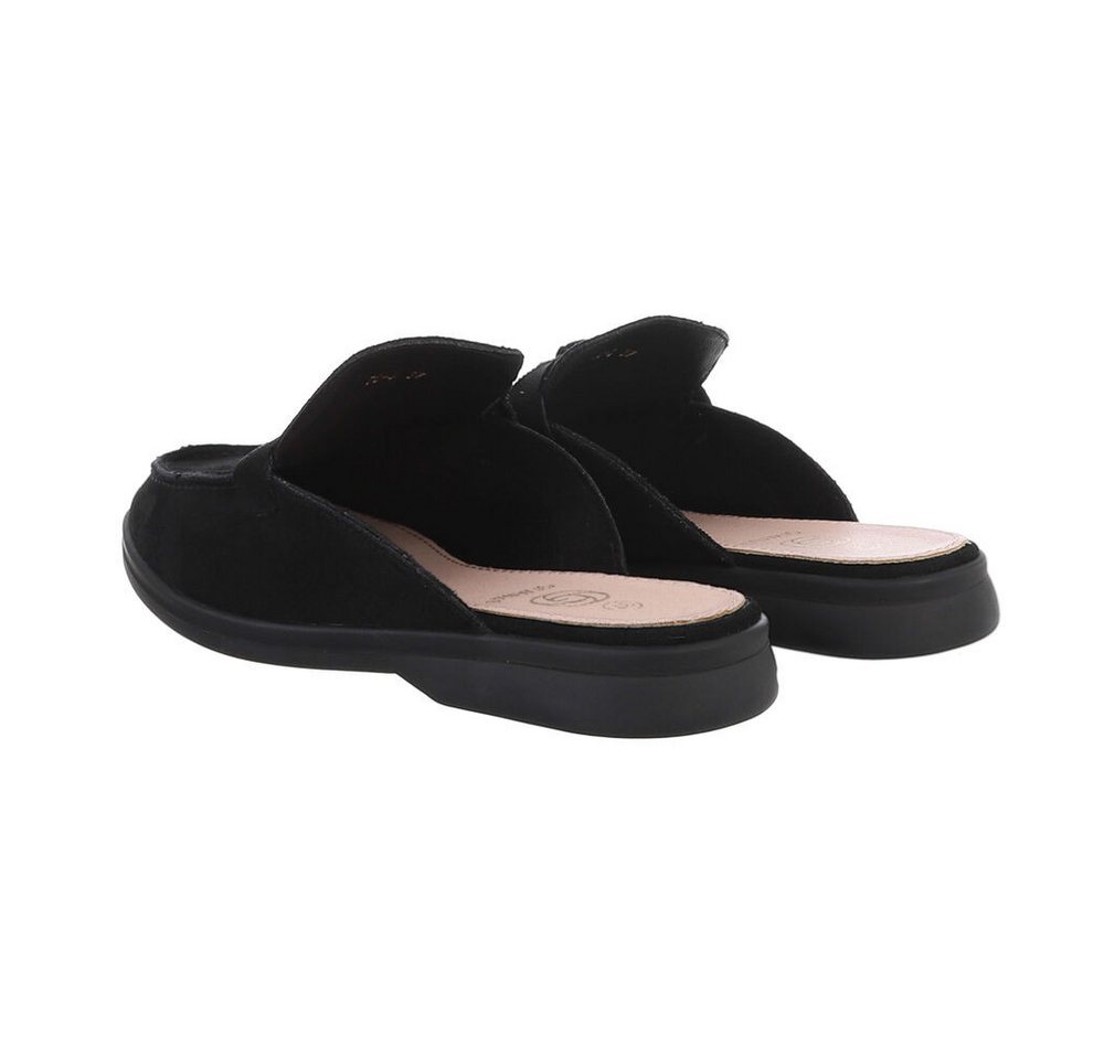 Ital-Design Damen Mules Freizeit Pantolette (86187994) Blockabsatz Pantoletten in Schwarz – Bild 3 von 5