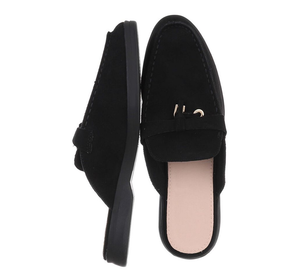Ital-Design Damen Mules Freizeit Pantolette (86187994) Blockabsatz Pantoletten in Schwarz – Bild 5 von 5