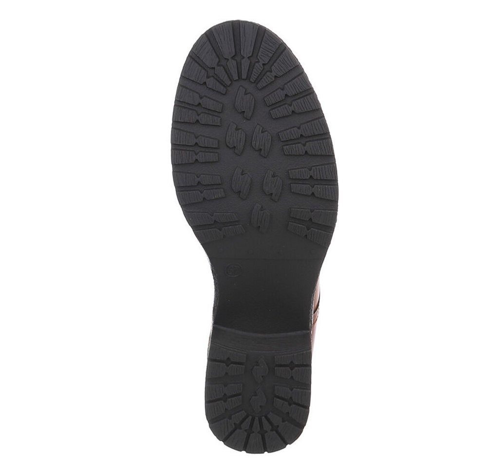 Ital-Design Damen Schnürschuhe Freizeit Stiefelette (87740313) Blockabsatz Schnürstiefeletten in Schwarz – Bild 3 von 5