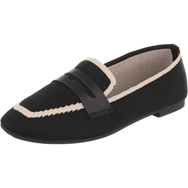 Ital-Design Damen Slipper mit elastischem Einstieg, Freizeit Slipper (91849175) Blockabsatz Mokassins in Schwarz