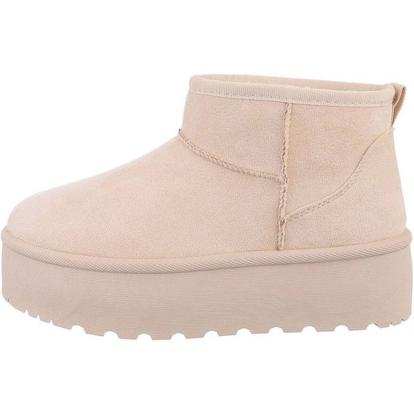 Ital-Design Damen Snowboots Freizeit Snowboots Plateaustiefeletten Snowboots (84338281) Flach Plateaustiefeletten in Beige