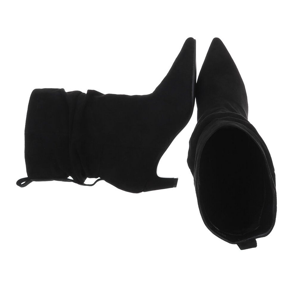 Ital-Design Damen Stiefelette mit Absatz und gerafftem Schaft Stiefel (92392255) Pfennig-/Stilettoabsatz Stiefel in Schwarz – Bild 2 von 5