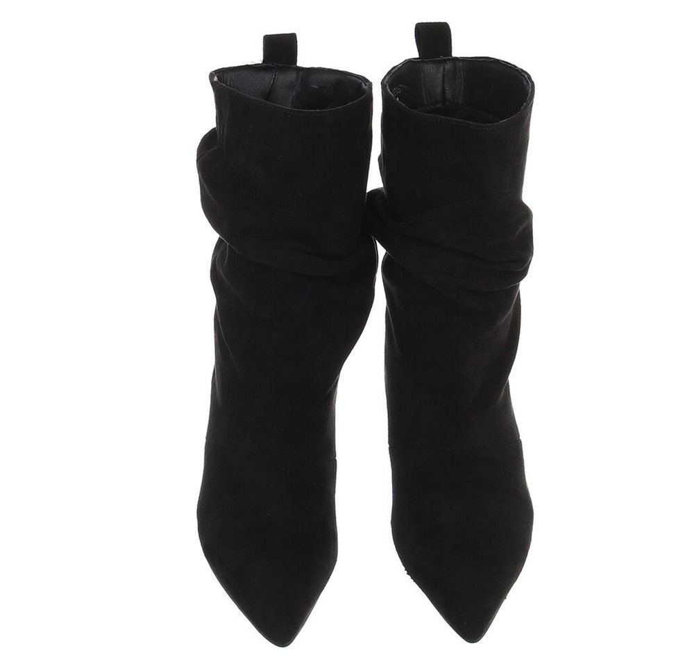 Ital-Design Damen Stiefelette mit Absatz und gerafftem Schaft Stiefel (92392255) Pfennig-/Stilettoabsatz Stiefel in Schwarz – Bild 4 von 5