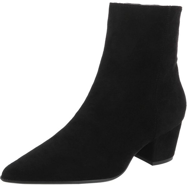 Ital-Design Damen Stiefelette mit Blockabsatz, spitz zulaufend Westernstiefelette (91742483) Blockabsatz Stiefeletten in Schwarz