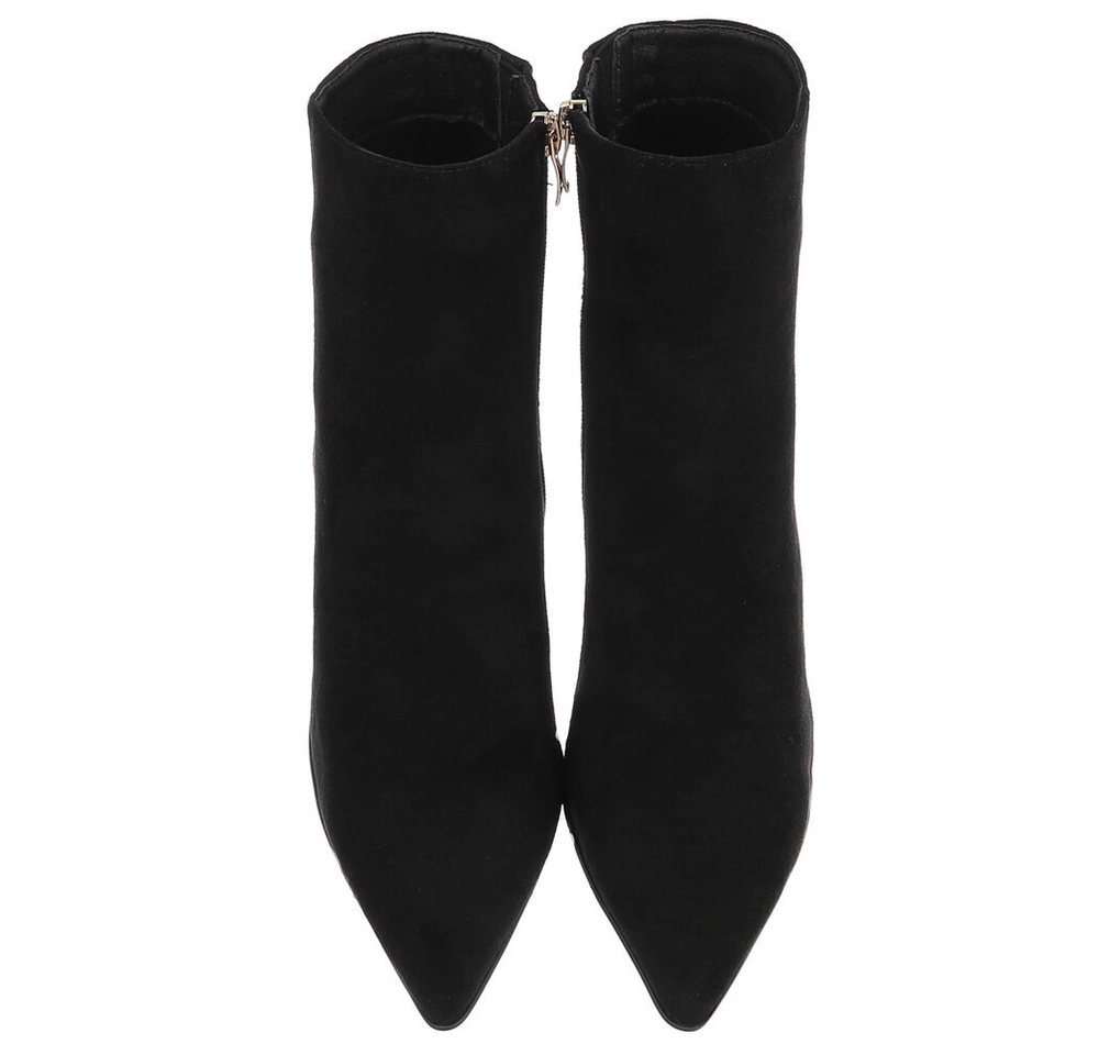 Ital-Design Damen Stiefelette mit Blockabsatz, spitz zulaufend Westernstiefelette (91742483) Blockabsatz Stiefeletten in Schwarz – Bild 4 von 5