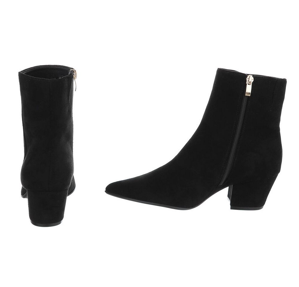 Ital-Design Damen Stiefelette mit Blockabsatz, spitz zulaufend Westernstiefelette (91742483) Blockabsatz Stiefeletten in Schwarz – Bild 5 von 5