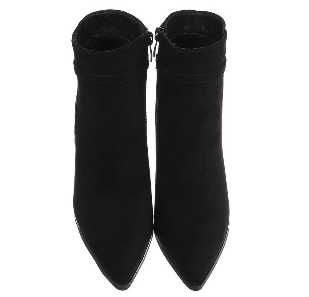 Ital-Design Damen Stiefelette mit Blockabsatz und Riemendetail High-Heel-Stiefelette (92269172) Blockabsatz Stiefeletten in Schwarz – Bild 4 von 5