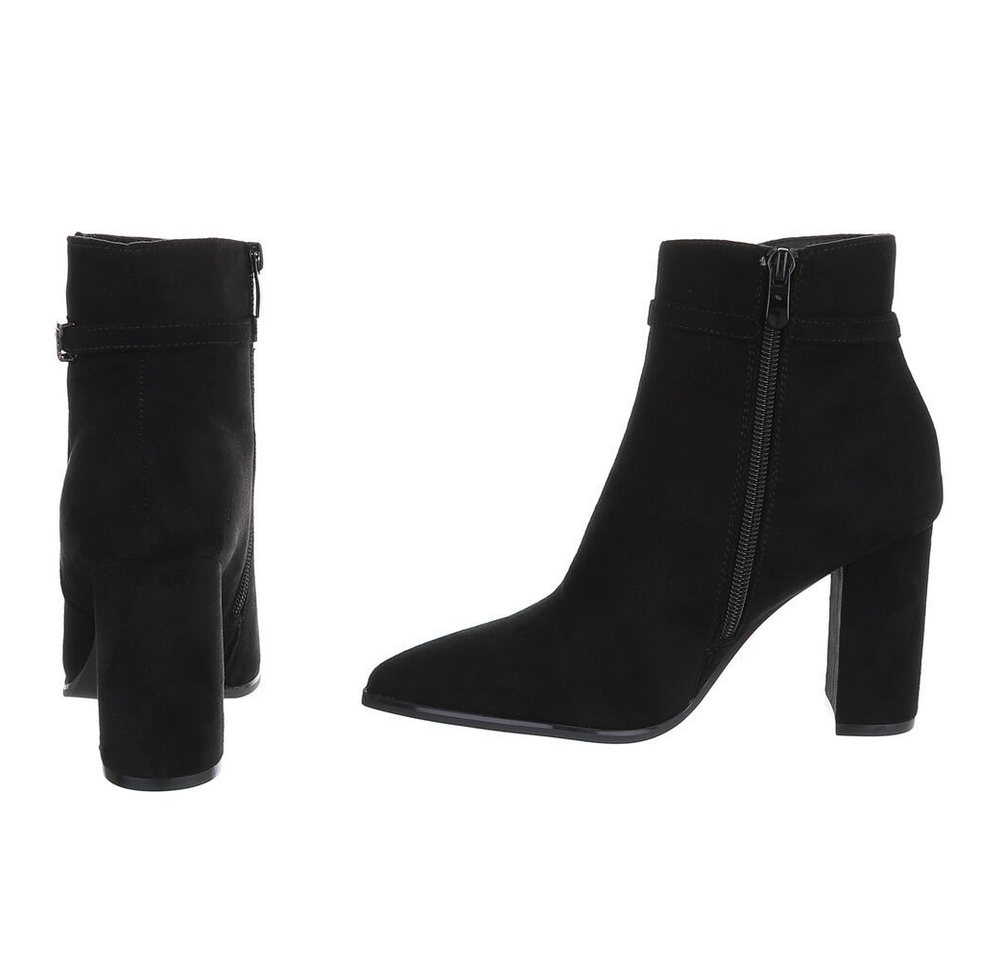 Ital-Design Damen Stiefelette mit Blockabsatz und Riemendetail High-Heel-Stiefelette (92269172) Blockabsatz Stiefeletten in Schwarz – Bild 5 von 5