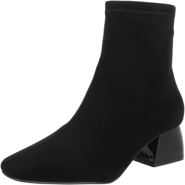 Ital-Design Damen Stiefelette mit Blockabsatz und Spitzform Stiefelette (92268938) Blockabsatz Stiefeletten in Schwarz