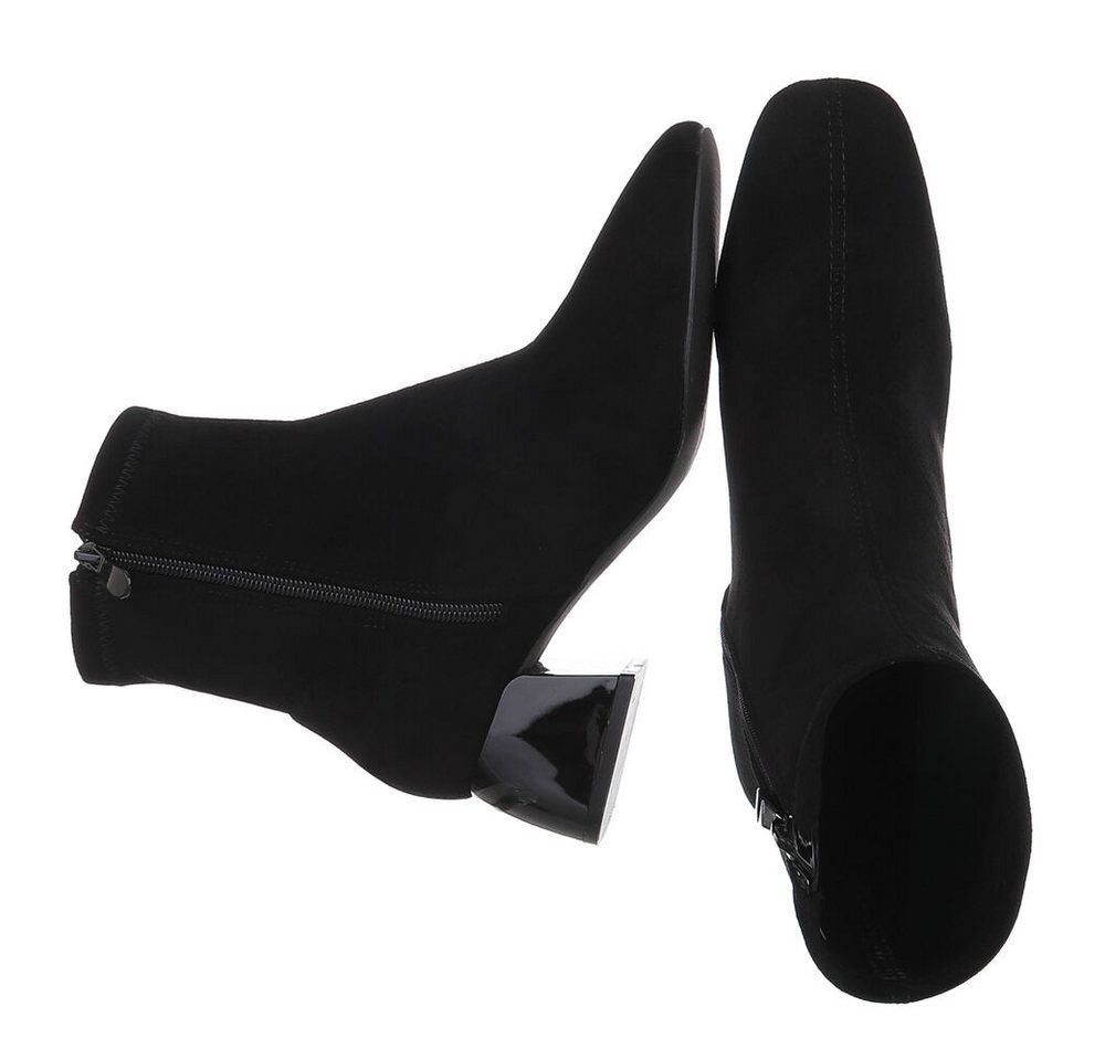Ital-Design Damen Stiefelette mit Blockabsatz und Spitzform Stiefelette (92268938) Blockabsatz Stiefeletten in Schwarz – Bild 2 von 5