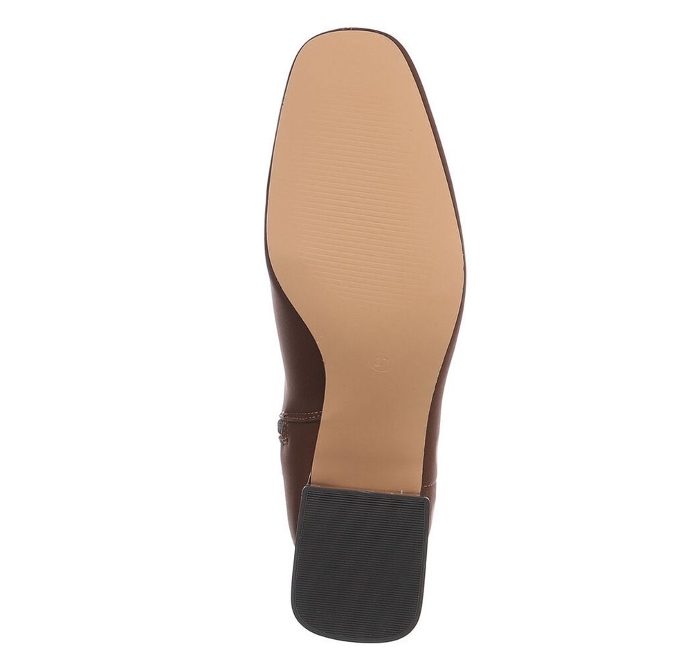 Ital-Design Damen Stiefelette mit Blockabsatz und Spitzform Stiefelette (92268885) Blockabsatz Stiefeletten in Braun – Bild 3 von 5