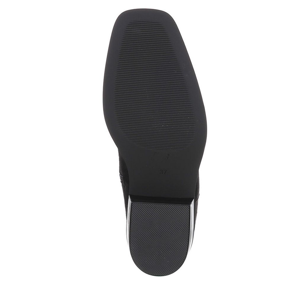 Ital-Design Damen Stiefelette mit Elastikeinsatz und Blockabsatz Stiefelette (92125661) Blockabsatz Flache Stiefeletten in Schwarz – Bild 3 von 5